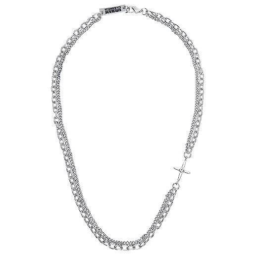 Urban Classics collana unisex layering small cross necklace, colore argento, taglia unica