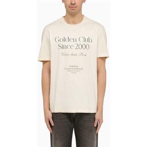 Golden Goose t-shirt bianca in cotone con stampa logo
