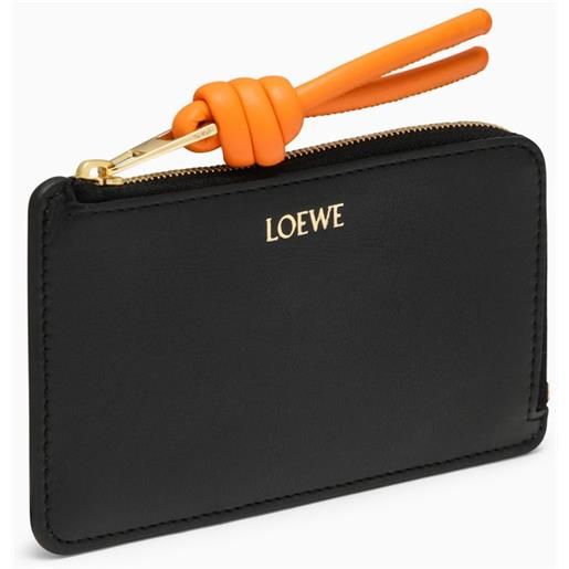 Loewe portacarte knot nero/arancione