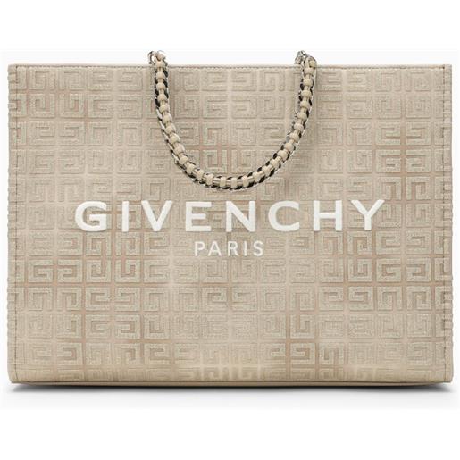 Givenchy g-tote media dorata in tela con catena