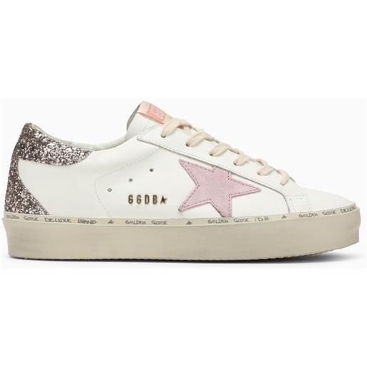 Golden Goose sneaker hi-star bianca/rosa/glitter