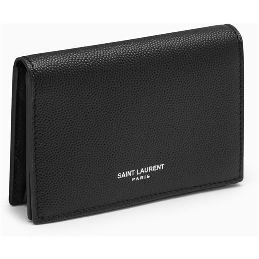 Saint Laurent portafoglio nero con logo