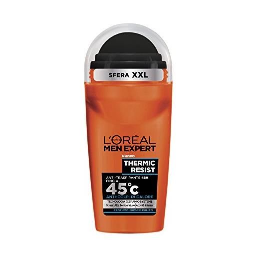 L'oréal paris men expert deodorante roll-on thermic resist, anti-traspirante 48h, efficacia fino a 45°