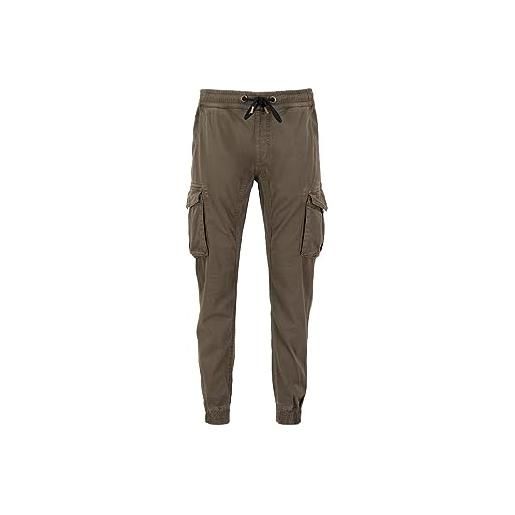 Alpha industries pantaloni casual in twill di cotone per uomo, olive, xl