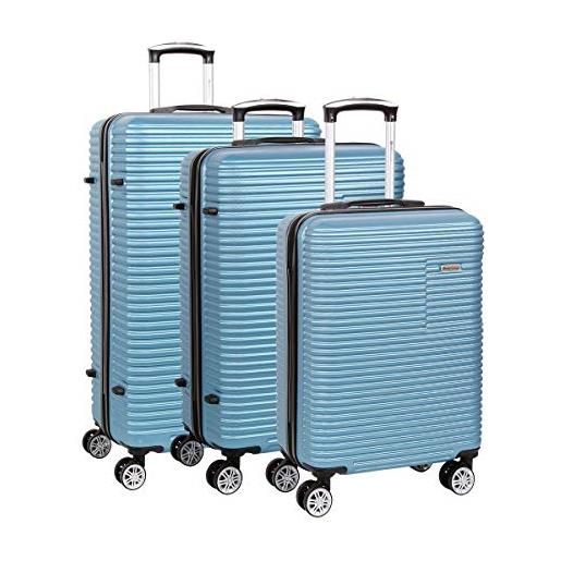 SPIRIT md go explore - set di valigie 3/1, blu, 30.5 x 51.5 x 77.5 cm, set