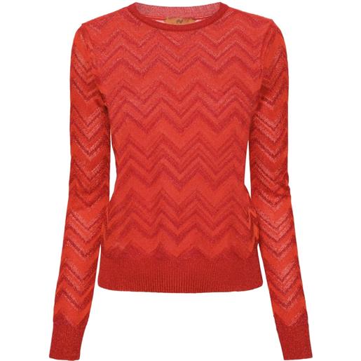 Missoni maglione con motivo a zigzag - rosso