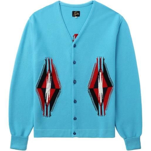 Needles cardigan con scollo a v chimayo - blu