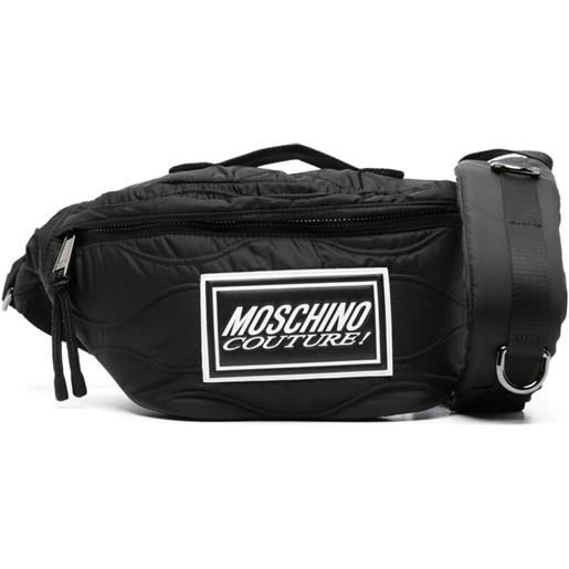 Moschino borsa messenger con logo - nero