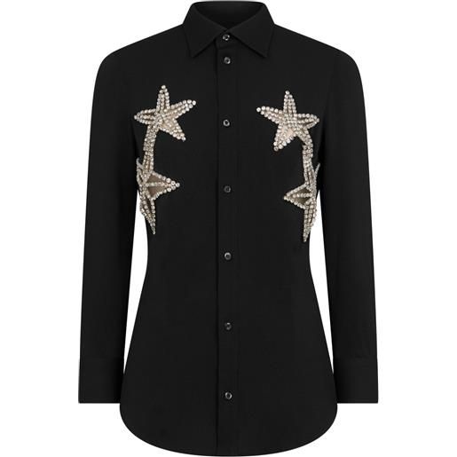 Dsquared2 star-appliqué crystal-embellished shirt - nero