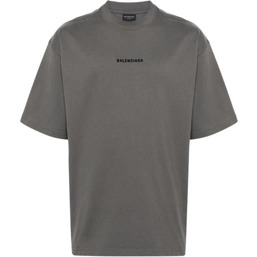 Balenciaga t-shirt con ricamo - grigio