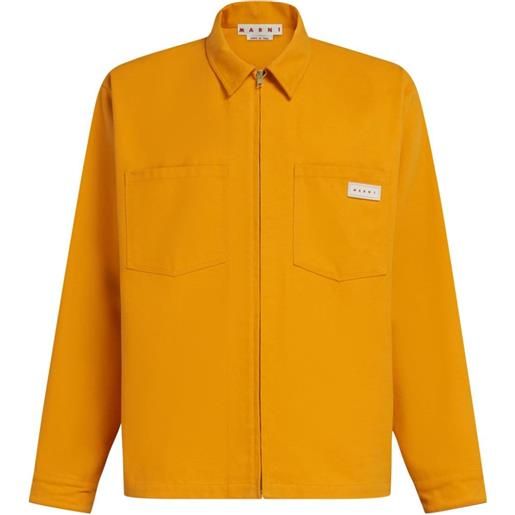 Marni camicia con zip - giallo