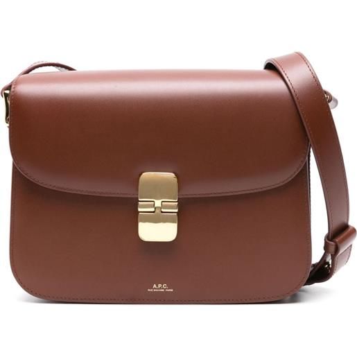 A.P.C. borsa a tracolla grace in pelle - marrone