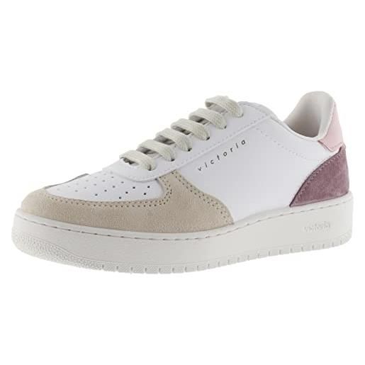 victoria 1258229-women sneaker madrid effetto pelle retro & pezzi multicolori crosta di pelle a collo basso unisex adulto malva 38