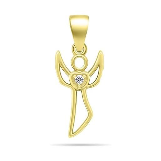 Brilio ciondolo decent gold-plated pendant angel pt122y sbs2954 marca, estándar, metallo, nessuna pietra preziosa