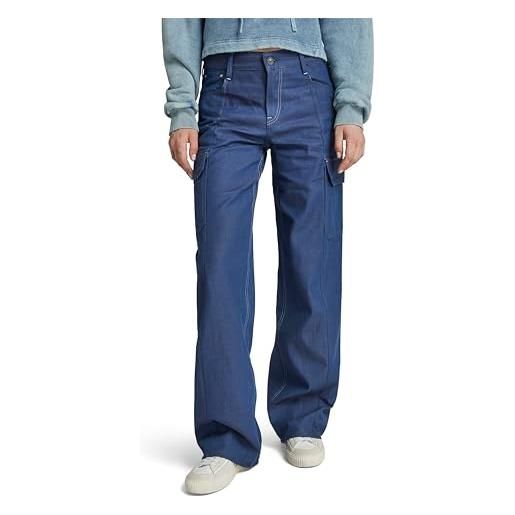 G-STAR RAW judee cargo low waist loose jeans donna, blu (raw denim d24673-d541-001), 32w / 34l