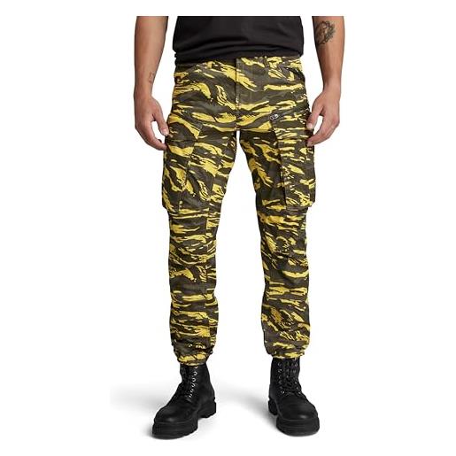 G-STAR RAW rovic zip 3d regular tapered pants, pantaloni uomo, multicolore (dk lemon tiger camo d02190-d553-g394), 36w / 32l