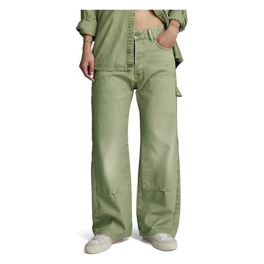 G-STAR RAW bowey 3d carpenter loose jeans donna, verde scuro (sun faded sage gd d24354-d491-g552), 30w / 34l