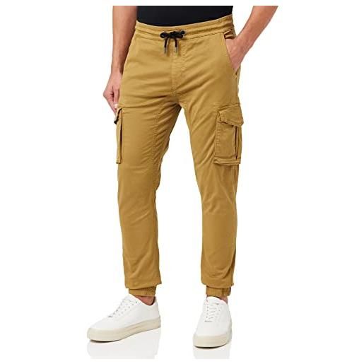 Alpha industries pantaloni casual in twill di cotone per uomo, olive, m