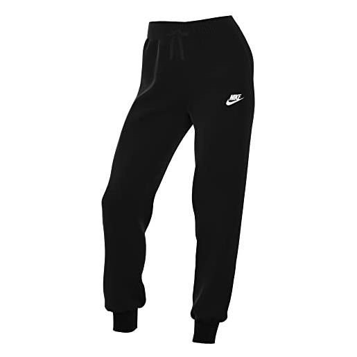 Nike dq5191-010 w nsw club flc mr pant std pantaloni sportivi donna black/white taglia l-s