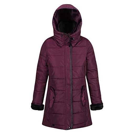Regatta patchouli water repellent & thermo-guard insulated faux fur & leatherette trim fashion hooded winter jacket, giacche baffled/trapuntate donna, prugna, 10