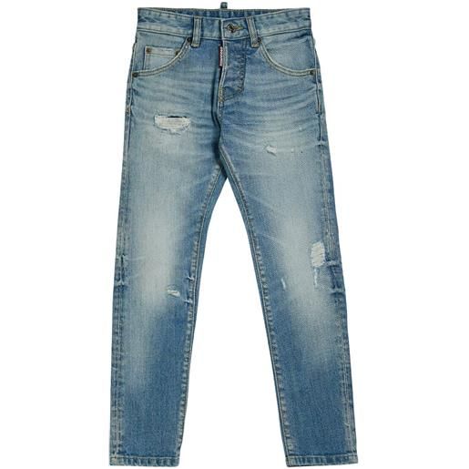 DSQUARED2 jeans in denim di cotone destroyed stretch