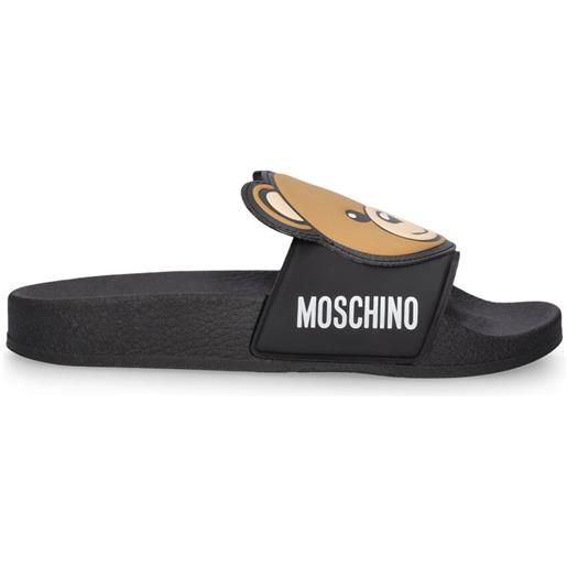 MOSCHINO sandali in gomma con logo e patch
