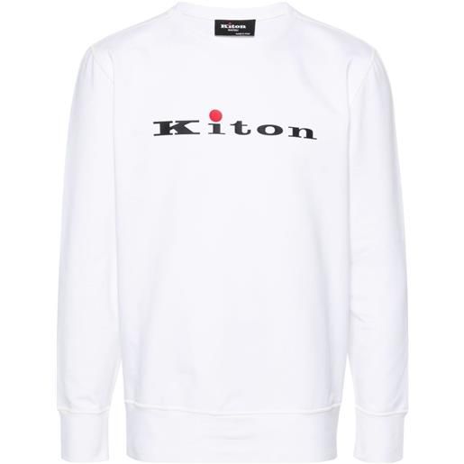 Kiton felpa con applicazione - bianco