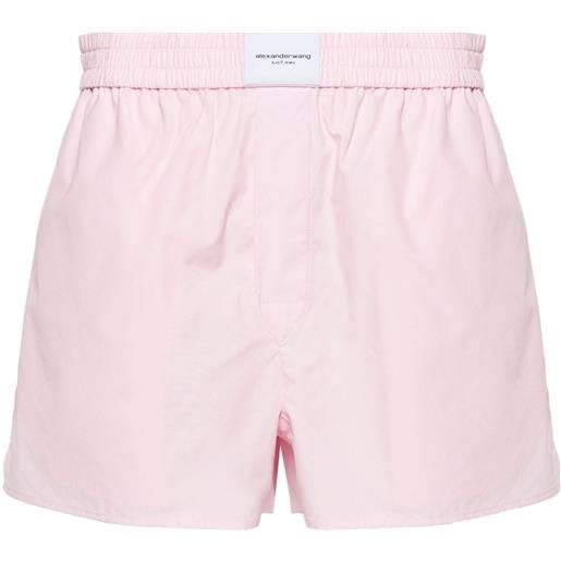 Alexander Wang shorts con banda logo - rosa