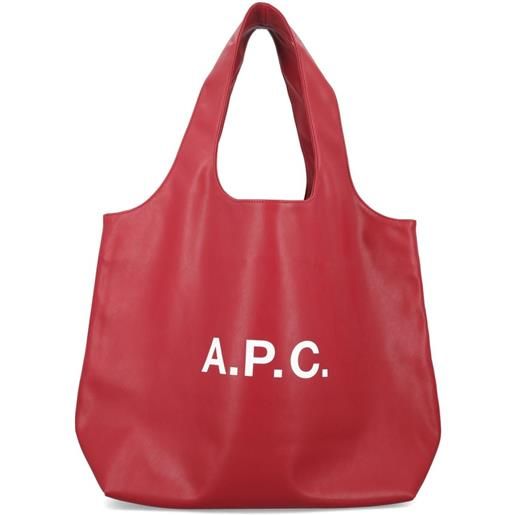 A.P.C. borsa tote ninon con stampa piccola - rosso