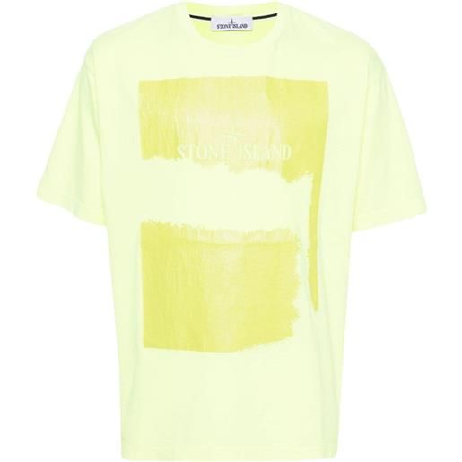 Stone Island t-shirt scratched paint two - giallo