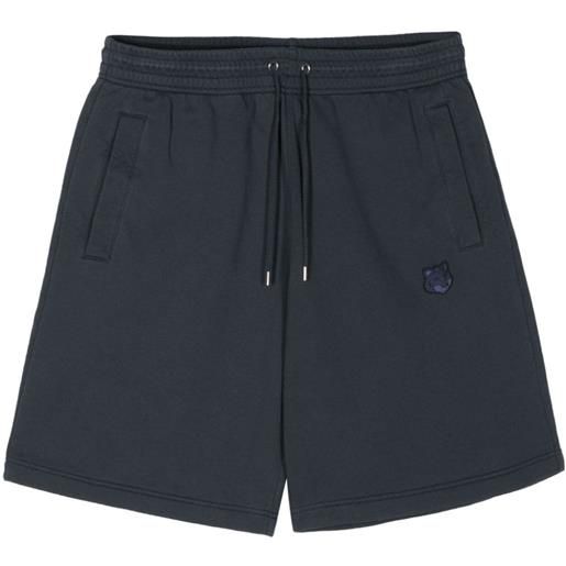 Maison Kitsuné shorts sportivi con applicazione - blu