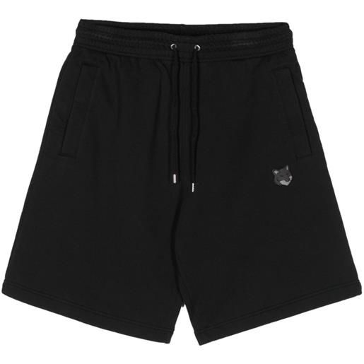 Maison Kitsuné shorts sportivi con applicazione - nero
