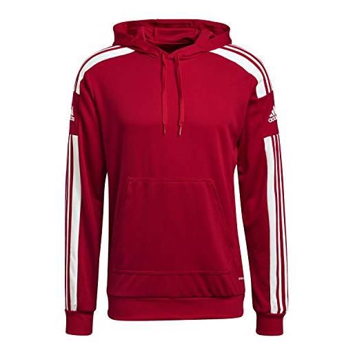 adidas squadra 21 hoodie, felpa sportiva con cappuccio uomo, team power red/white, xl tall 2 inch