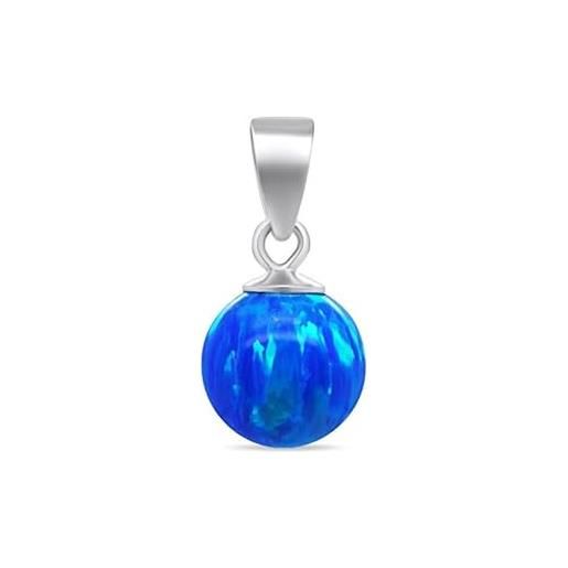 Brilio ciondolo modern silver pendant with blue synthetic opal pt110wb sbs2316 marca, estándar, metallo, nessuna pietra preziosa