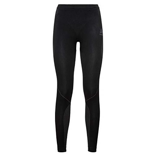 Odlo bl bottom long fundamentals performance warm, leggings donna, nero/grigio graphite, l