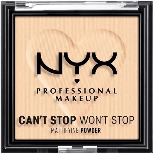 Nyx Professional MakeUp can't stop won't stop mattifying powder cipria compatta 02 light