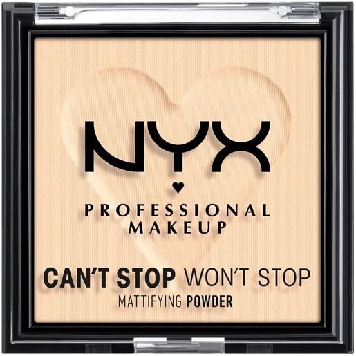 Nyx Professional MakeUp can't stop won't stop mattifying powder cipria compatta 01 fair