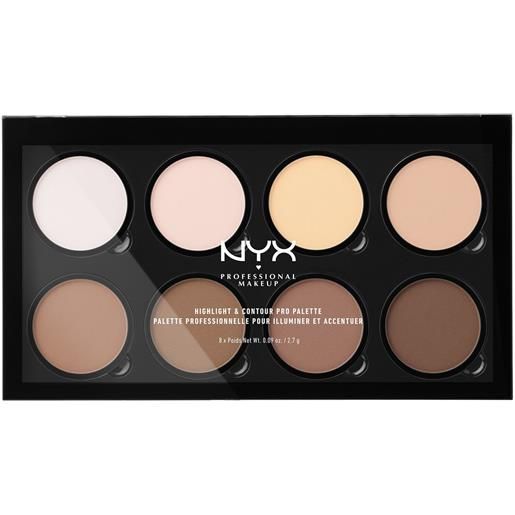 Nyx Professional MakeUp highlight & contour pro palette palette viso, sublimatori e illuminanti, contouring viso