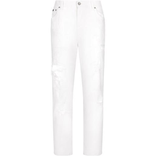 Dolce & Gabbana jeans dritti con effetto vissuto - bianco