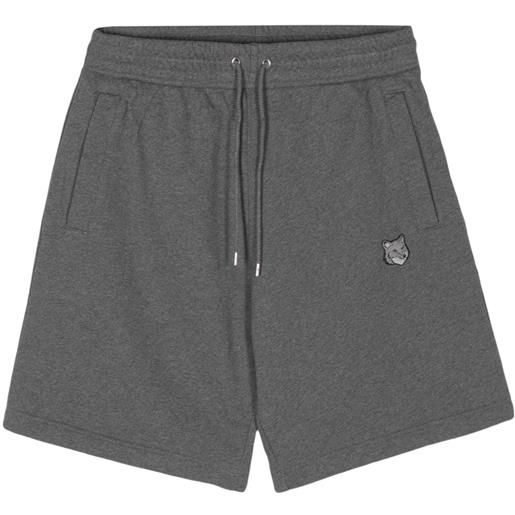 Maison Kitsuné shorts sportivi con applicazione - grigio