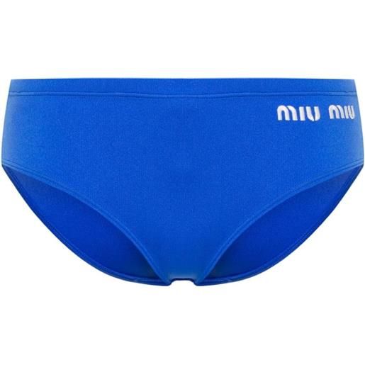 Miu Miu costume da bagno con logo - blu