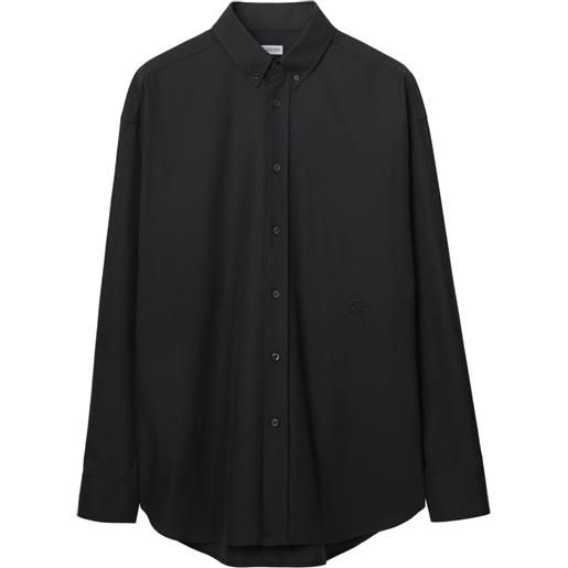 Burberry camicia con ricamo edk - nero