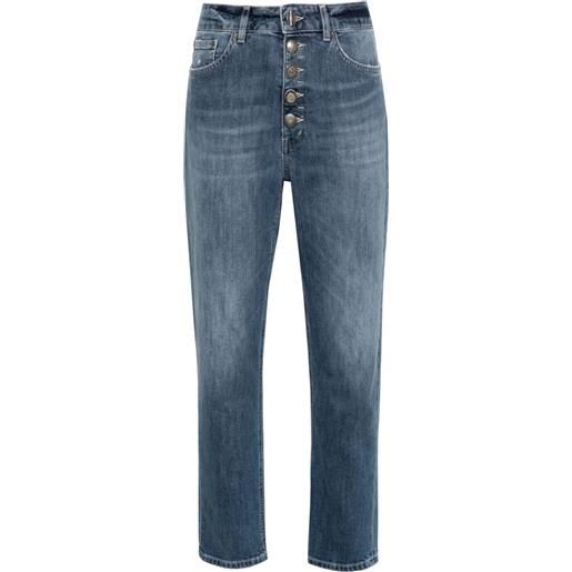 DONDUP jeans crop a vita alta koons - blu