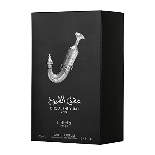 Lattafa pride ishq al shuyukh silver lattafa pride ishq al shuyukh silver di Lattafa, emirati arabi uniti di parfum spray 3.4 oz