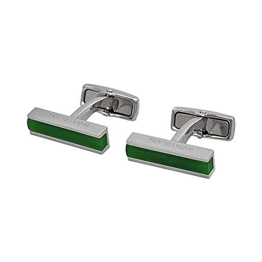 Montblanc gemelli cufflinks, bar, steel, green jade 111319 marca
