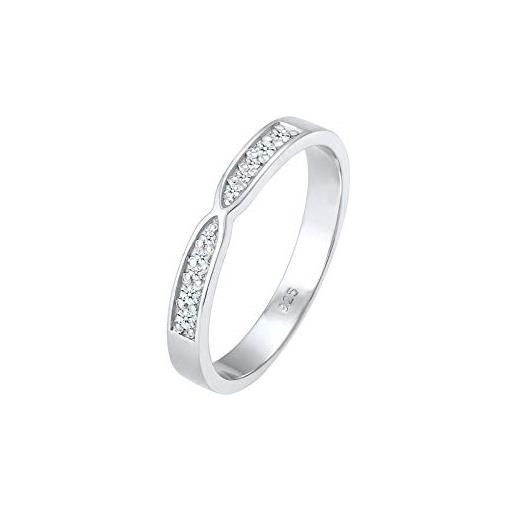 DIAMORE elli diamonds anello donne a fascia brillante con diamante (0,09 ct. ) in argento sterling 925