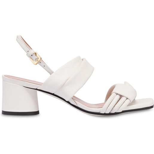 POLLINI sandali in nappa lady tie - bianco