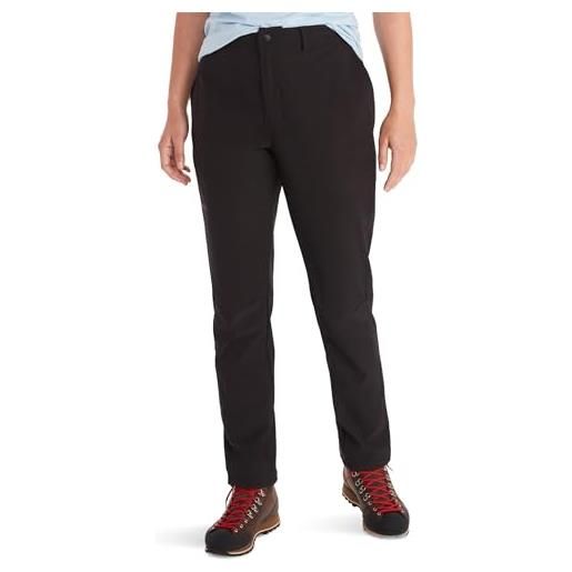 Marmot donna women's scree pant, pantaloni da trekking in softshell, pantaloni da esterno, idrorepellenti e traspiranti, black, 06