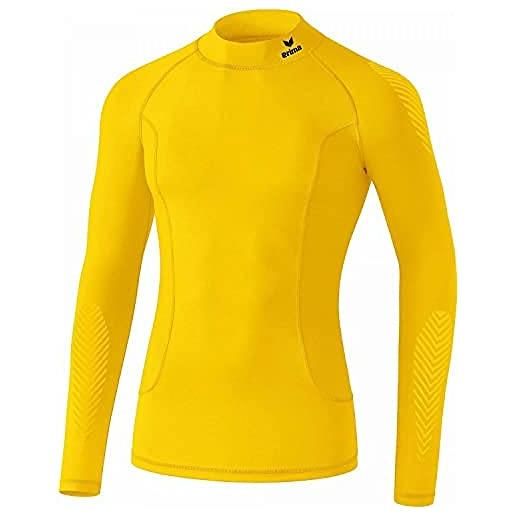 Erima elemental longsleeve con collo alto maglietta sportiva multifunzionale, giallo, 128