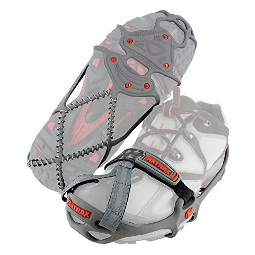Yak. Trax run tacchetti per correre sulla neve e ghiaccio, unisex, 08162, gray/red, m